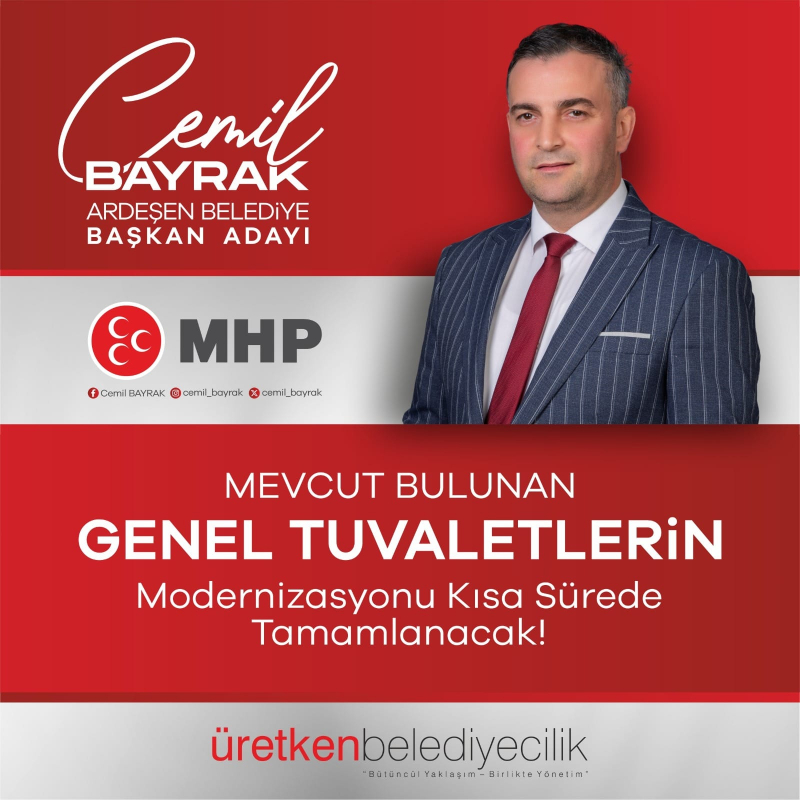 MHP ARDEŞEN BELEDİYE BAŞKAN ADAYI CEMİL BAYRAK'IN ARDEŞEN'DE GERÇEKLEŞTİRMEYİ HEDEFLEDİĞİ PROJELER