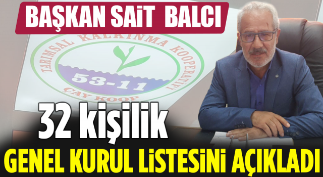 Başkan Sait Balcı, listesini açıkladı...