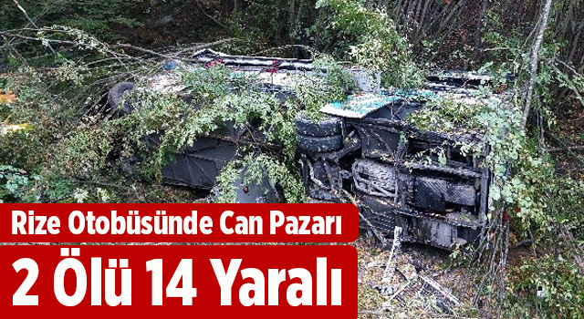 Rize Yolcu Otobüsü 150 Metreden Uçuruma Yuvarlandı: 2 Ölü, 14 Yaralı