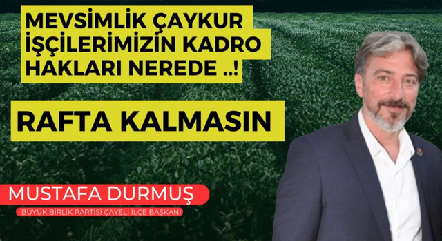 Büyük Birlik Partisi Çayeli İlçe Başkanından Kadro Açıklaması