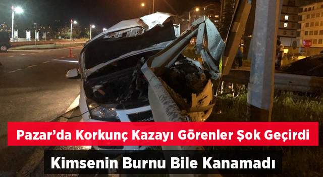 Rize'de feci kazada sürücüler burnu bile kanamadan kurtuldu