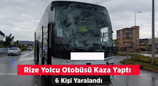 Rize Yolcu Otobüsü Düğüne Gidenleri Taşıyan Otobüse Arkadan Çarptı: 6 Yaralı