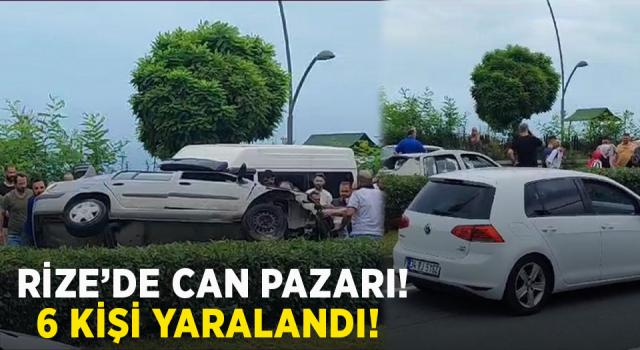 Rize’de Trafik Kazası 6 Yaralı