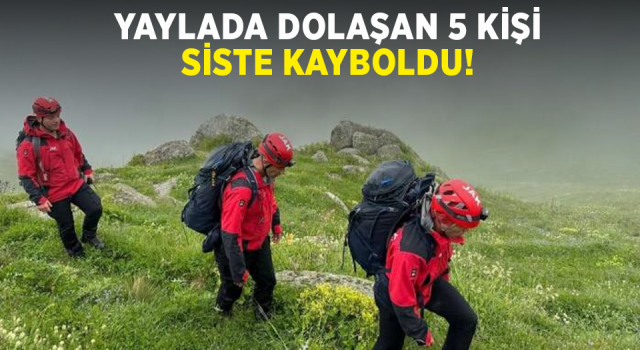 Yaylada Dolaşırken Siste Kaybolan 5 Kişi Kurtarıldı