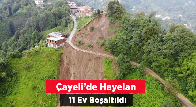 Çayeli’nde 11 Evin Boşaltılmasına Neden Olan Heyelan Havadan Görüntülendi