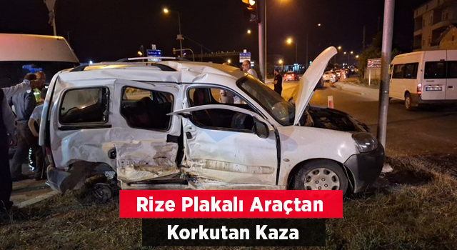 Rize plakalı hafif ticari araçla kamyonetin çarpıştığı kazada 1 kişi yaralandı