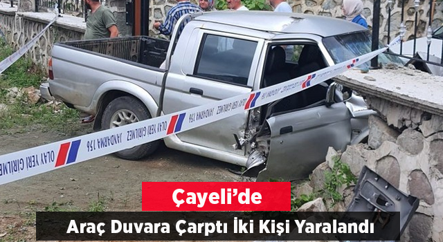 Rize’de Kamyonet Duvara Çarptı: 2 Yaralı