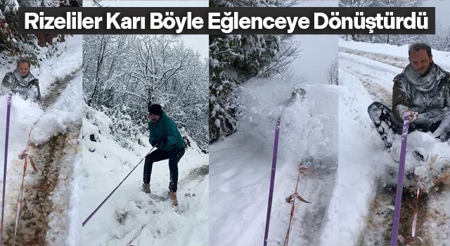 Rizeliler Karı Böyle Eğlenceye Dönüştürdü