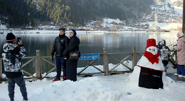 Beyaza bürünen Uzungöl’de ‘kış turizmi’ atağı