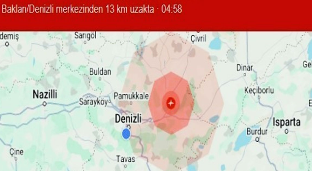 Denizli'de 3.9 şiddetinde deprem meydana geldi