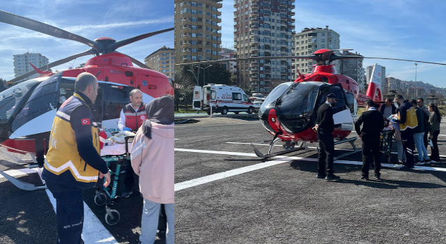 Rize’de 4 Aylık Bebek İçin Ambulans Helikopter Havalandı