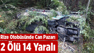 Rize Yolcu Otobüsü 150 Metreden Uçuruma Yuvarlandı: 2 Ölü, 14 Yaralı