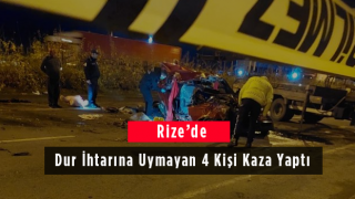 Rize'de Dur İhtarına Uymayan 4 Kişi Kaza Yaptı