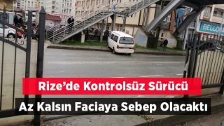 Rize’de Trafik Kazası. Bariyerleri Aşarak Üst Geçit Ayağına Çarptı