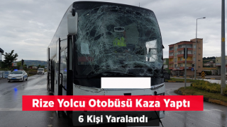 Rize Yolcu Otobüsü Düğüne Gidenleri Taşıyan Otobüse Arkadan Çarptı: 6 Yaralı