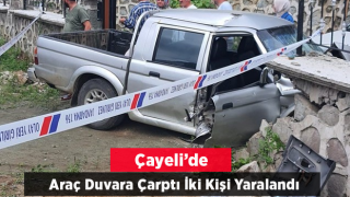 Rize’de Kamyonet Duvara Çarptı: 2 Yaralı