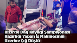 Rize'de Dağ Kayağı Şampiyonası Hazırlığı Yapan İş Makinesinin Üzerine Çığ Düştü