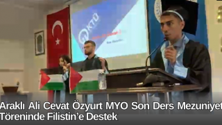 Araklı Ali Cevat Özyurt MYO Son Ders Mezuniyet Töreninde Filistin’e Destek