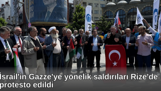 İsrail'in Gazze'ye yönelik saldırıları Rize'de protesto edildi