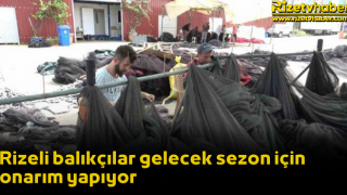 Rizeli balıkçılar gelecek sezon için onarım yapıyor