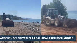 Ardeşen Belediyesi Yeniay plajına park ve voleybol sahası çalışmalarını bitirdi