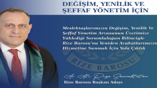 Rize Barosu Başkan Adayı Av. Sancaktutan: Değişim, Yenilik ve Şeffaf Yönetim