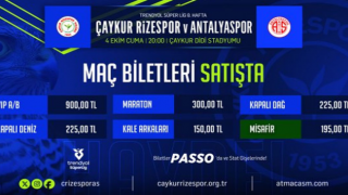 Çaykur Rizespor – Antalyaspor Maç Biletleri Satışta