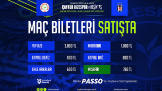 Çaykur Rizespor – Beşiktaş Maçı Biletleri Satışta!