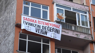 Rize'de kamulaştırma bedeline pankartlı tepki