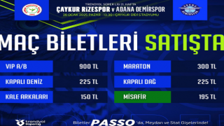 Çaykur Rizespor - Adana Demirspor Maçı Biletleri Satışta!