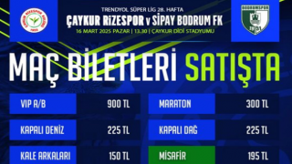 Çaykur Rizespor - Bodrum FK Maç Biletleri Satışta